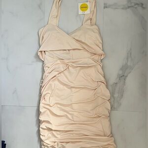 Cream Women's twist cut out Dress